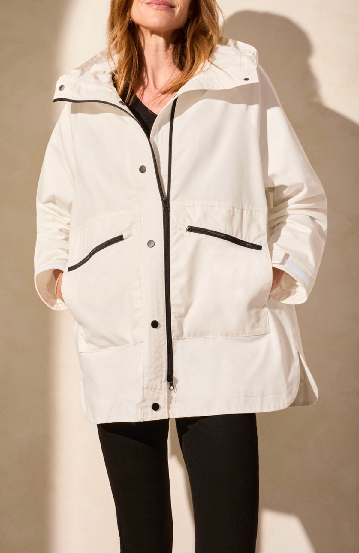 TRIBAL - WHITE HOODED  WATER REPELLENT JACKET - 2176O-2938