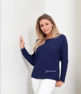 SKOVHUUS - ORGANIC COTTON RIB W/ ZIP DETAIL SWEATER - 5353- 8 Colours