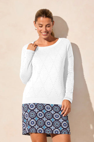 TRIBAL - CREW NECK SWEATER W/ THUMB HOLES - 2107O-8121
