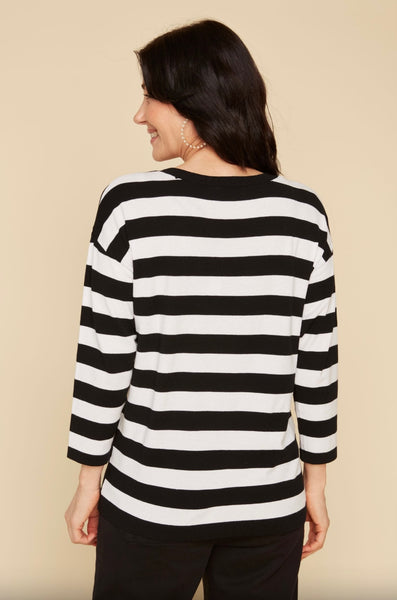 RENUAR - DOT / STRIPE COMBO SWEATER - R6926-3956