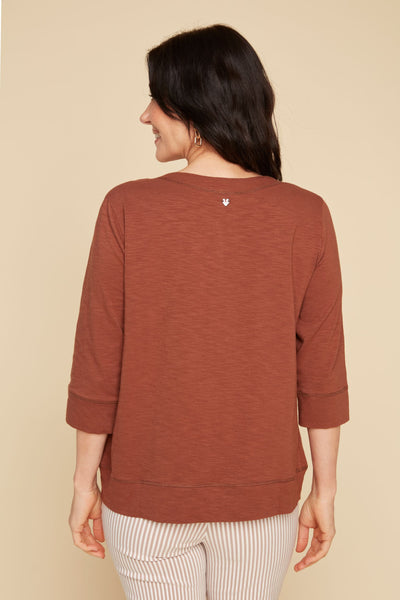 RENUAR - COTTON COMFORT 3/4 SLEEVE TOP- R7758-89G - 5 Colours