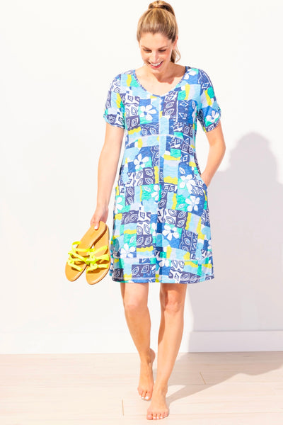 ESCAPE - BISTRO COTTON JERSEY PRINT DRESS - E84316 - RIVERA