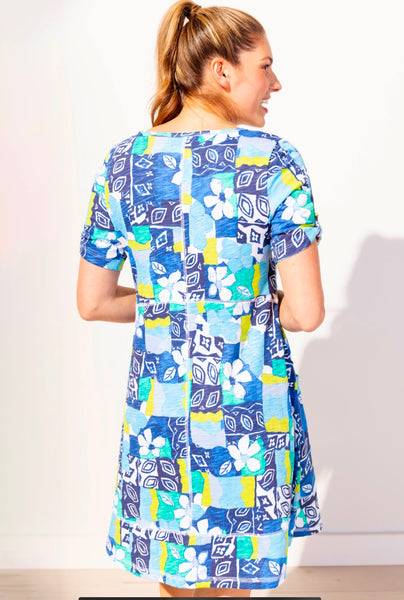 ESCAPE - BISTRO COTTON JERSEY PRINT DRESS - E84316 - RIVERA