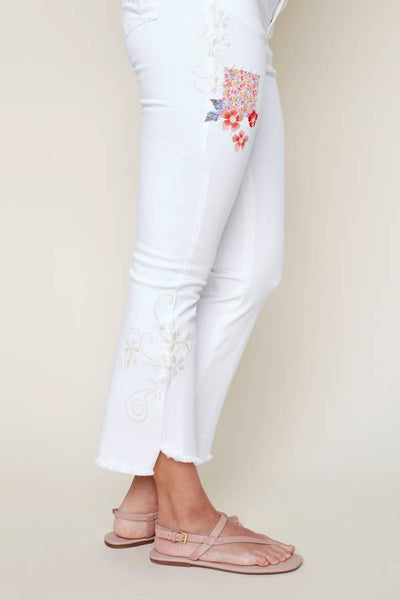 RENUAR - CROPPED FLARE WITH EMBROIDERY - R10072D-E2150