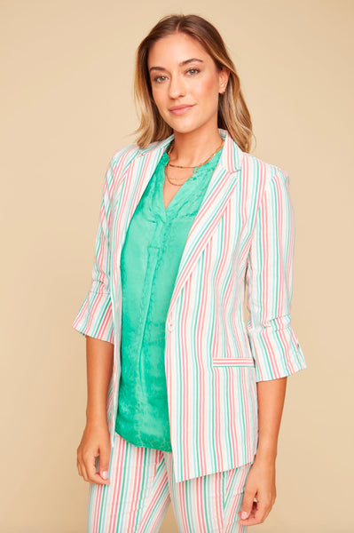 RENUAR - SEERSUCKER STRIPE BLAZER JACKET - R3650-E1828 - 2 Colours