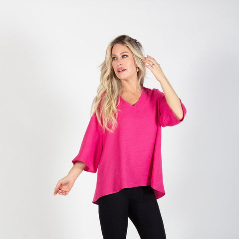 PURE ESSENCE - V-NECK SWING TOP WITH 3/4 SLEEVE - 266-4633 - 2 COLOURS