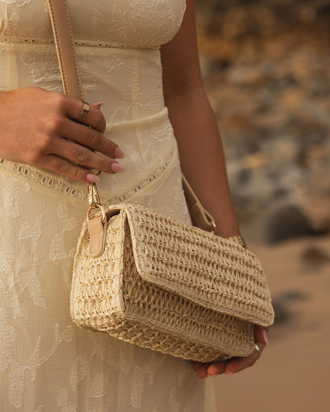 LOUENHIDE - FREYA RAFFIA CROSSBODY BAG