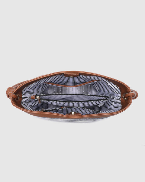 LOUENHIDE - NAPLES CANVAS NAVY STRIPE BUCKET BAG