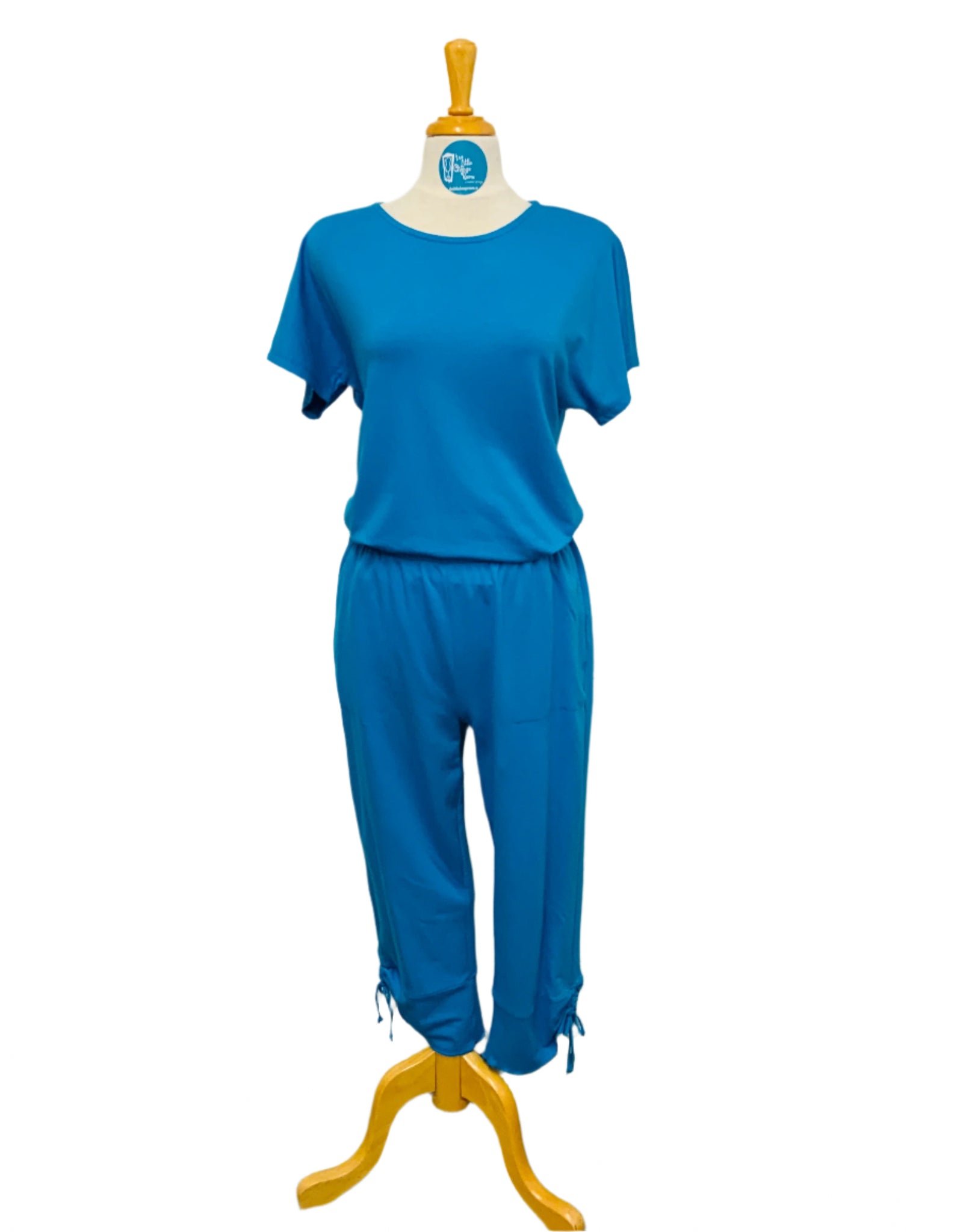 PURE ESSENCE- ECO LUX BAMBOO COMFORT WAIST CAPRI W/ RUCHING DETAIL - 112-2347- 3 Colours