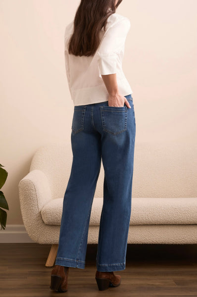 TRIBAL - AUDREY PULL ON WIDE JEANS - 5858O-5100 - 2 Colours