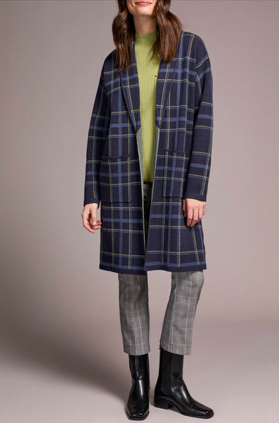 TRIBAL - SHAWL COLLAR COATIGAN - 1523O-8234 - SAPPHIRE