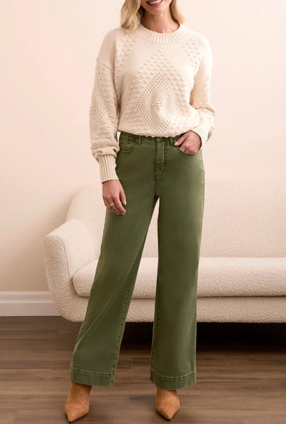 TRIBAL - COMFORT STRETCH WIDE LEG  PANT - 1861O-2020W - 5 Colours