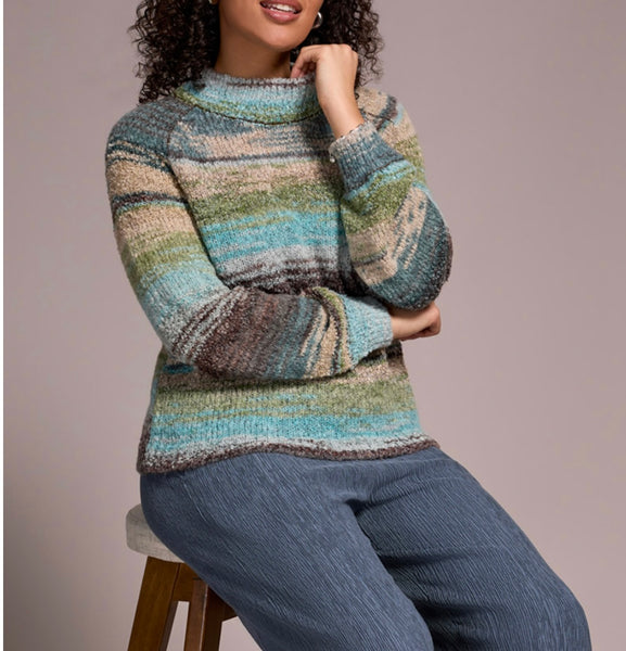 TRIBAL - AQUA HAZE MOCK SWEATER - 1942O-8208