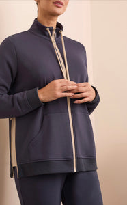 TRIBAL - TECHNO LUX  CONTRAST TRIM ZIP JACKET - 2064O-3390