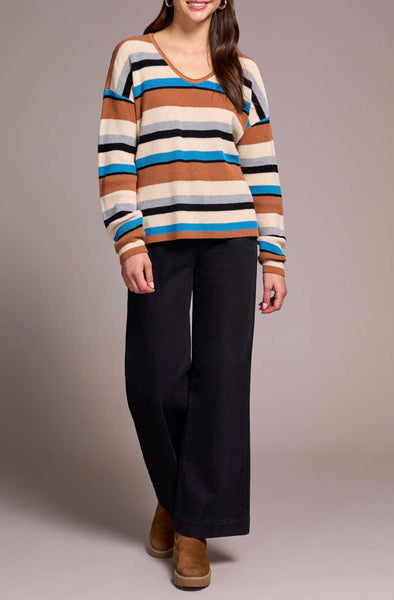 TRIBAL - MULTI STRIPE COTTON SWEATER - 2254O-576 - 3 Colours