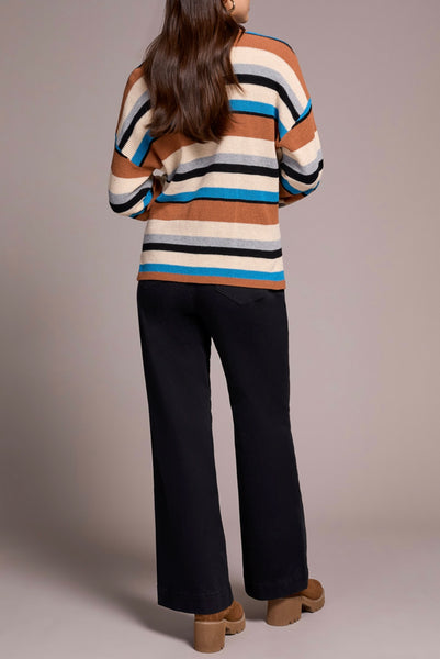 TRIBAL - MULTI STRIPE COTTON SWEATER - 2254O-576 - 3 Colours