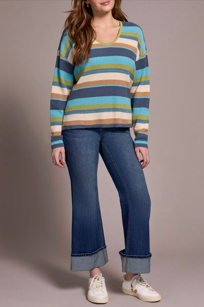 TRIBAL - MULTI STRIPE COTTON SWEATER - 2254O-576 - 3 Colours