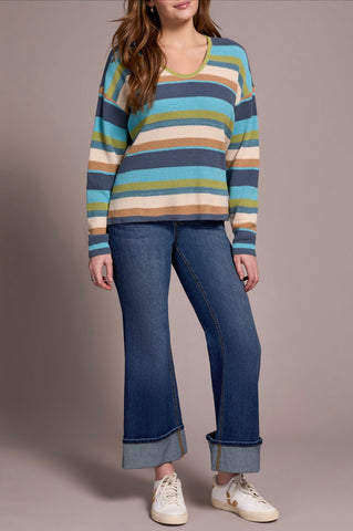 TRIBAL - MULTI STRIPE COTTON SWEATER - 2254O-576 - 3 Colours