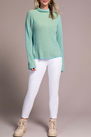 TRIBAL - FUNNEL NECK COTTON SWEATER - 2255O-576