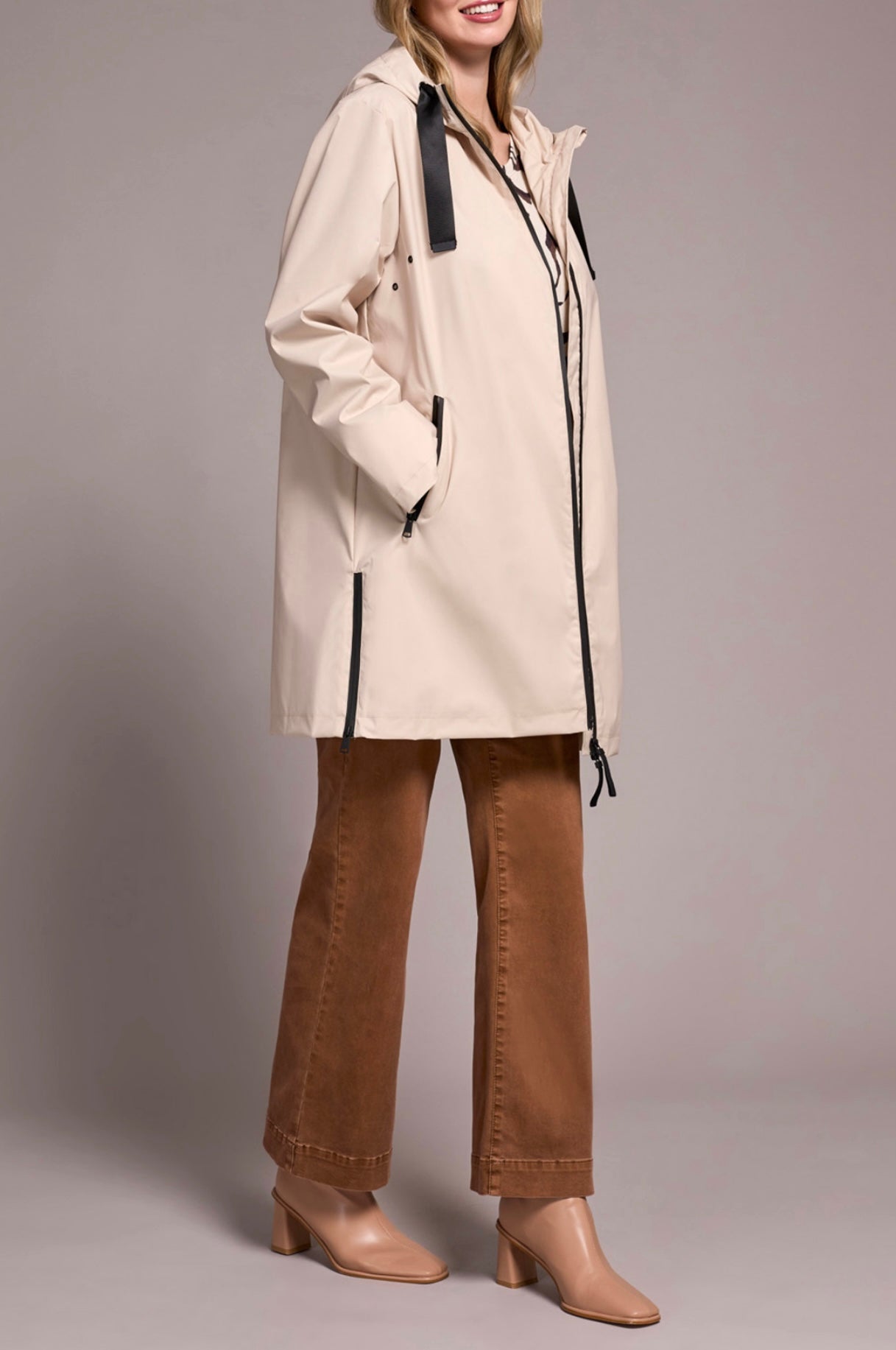 TRIBAL - ZIP FRONT RAINCOAT W/ HOOD - 2288O-8304
