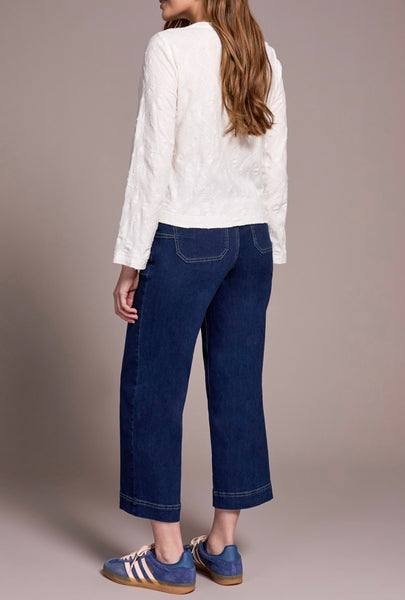 TRIBAL - TONE ON TONE COTTON JERSEY TEXTURED TOP - 2329O-8313- 3 Colours