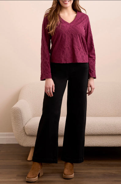 TRIBAL - TONE ON TONE COTTON JERSEY TEXTURED TOP - 2329O-8313- 3 Colours
