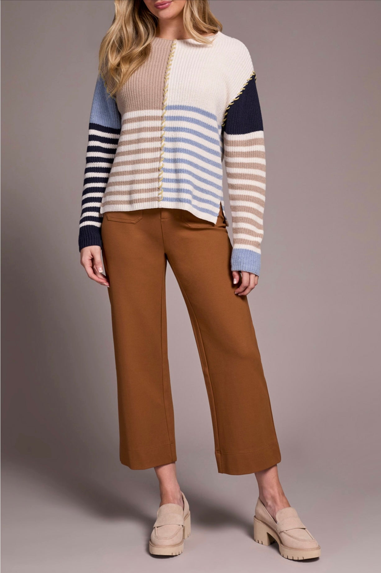 TRIBAL - COLOUR BLOCKED SWEATER -2338O-8077
