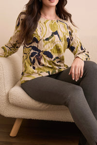 TRIBAL - COTTON CABLE PRINT SWEATER - 2383O-576