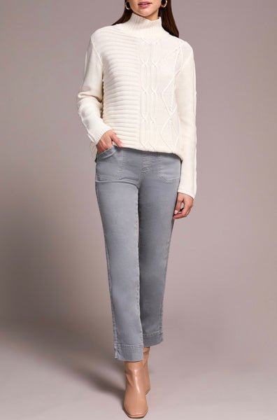 TRIBAL - MOCK NECK COTTON SWEATER W/ VINTAGE WASH - 5935O-4632 - 2 Colours