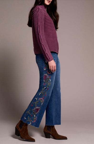 TRIBAL - MOCK NECK COTTON SWEATER W/ VINTAGE WASH - 5935O-4632 - 2 Colours