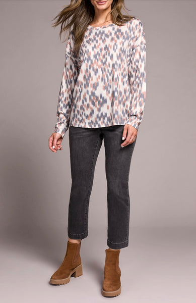 TRIBAL -  PRINT KNIT TOP - 6014O-5118 - 2 Colours