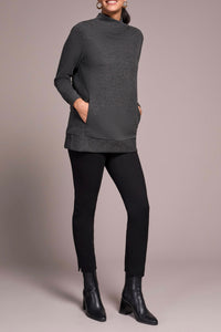 TRIBAL - MOCK NECK TEXTURED TUNIC - 2293O-8306