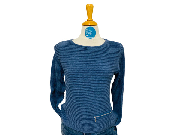 SKOVHUUS - ORGANIC COTTON RIB W/ ZIP DETAIL SWEATER - 5353- 8 Colours