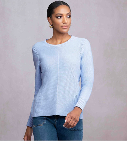 ALISON SHERI - CREW NECK RIB DETAIL SWEATER - A46088