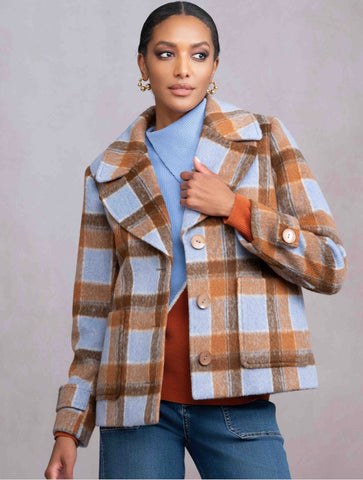 ALISON SHERI - PLAID CROP JACKET - A46295