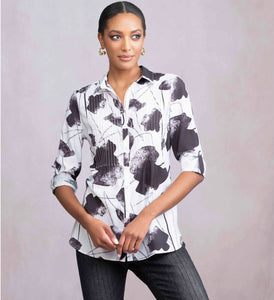 ALISON SHERI - TUCK DETAIL PRINT BLOUSE - A46375