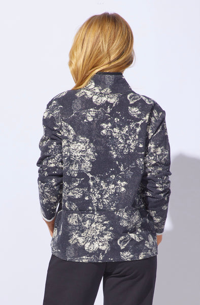 ESCAPE - FLORAL FLEECE QUARTER ZIP PULLOVER - E14651 - 2 Colours