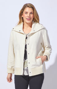 ESCAPE - FIRESIDE PLUSH HEATHER FLEECE SNAP JACKET - E23016