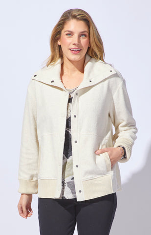 ESCAPE - FIRESIDE PLUSH HEATHER FLEECE SNAP JACKET - E23016