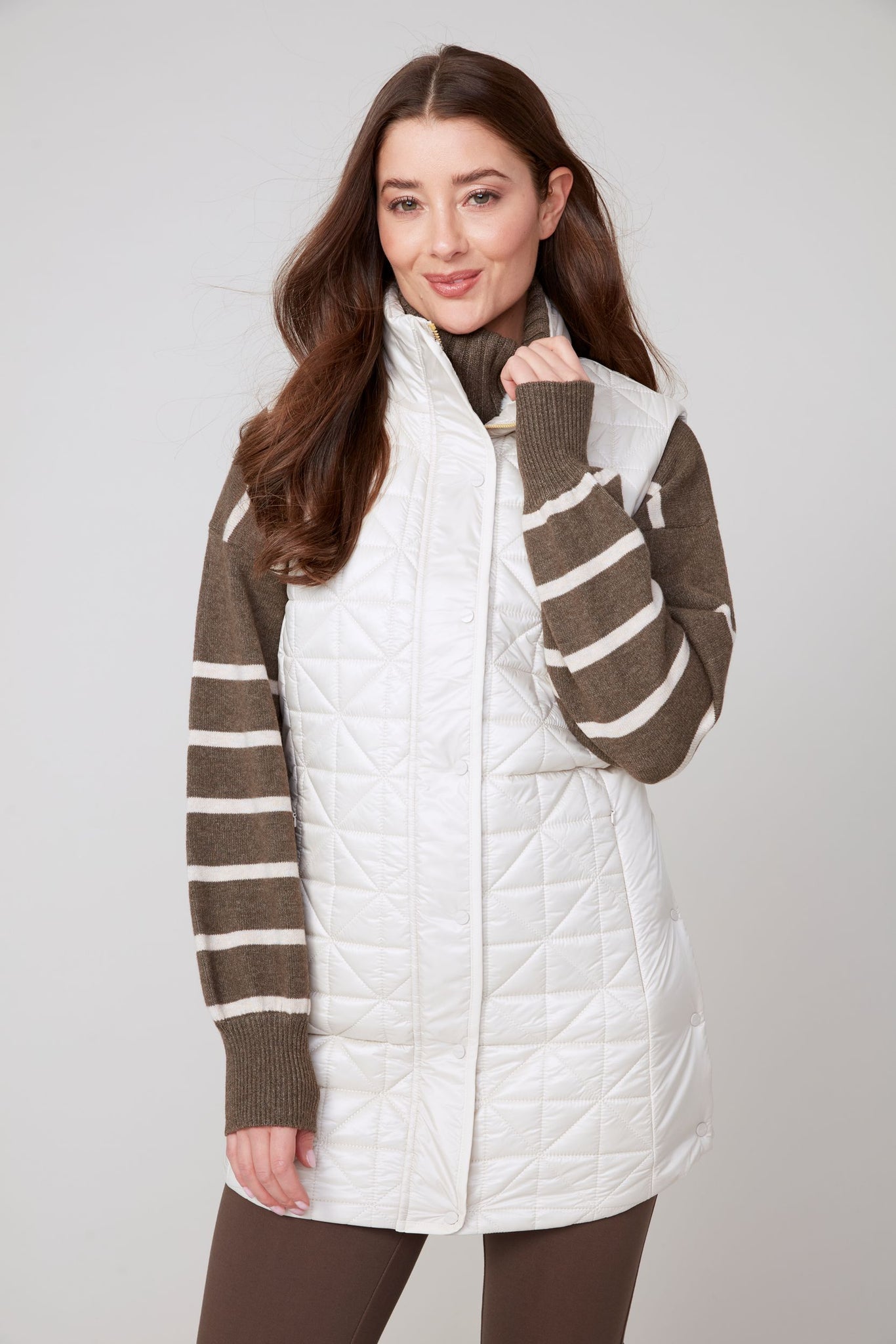RENUAR - LUX QUILTED LONG VEST - R3905L-E3034