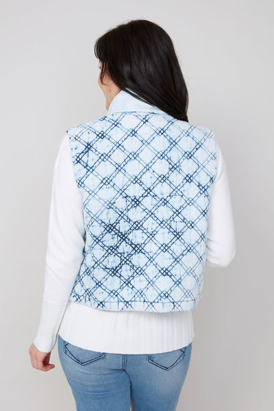 RENUAR - SNOW WASHED COTTON QUILTED VEST - R3908L-E3035