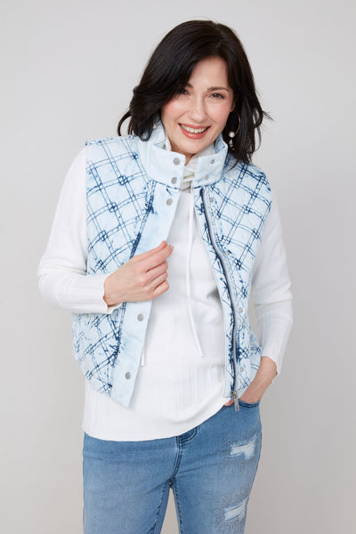 RENUAR - SNOW WASHED COTTON QUILTED VEST - R3908L-E3035