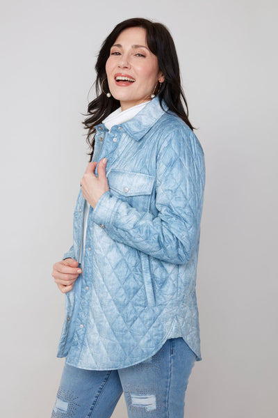 RENUAR - DENIM PRINT QUILT JACKET - R3910L-E3036
