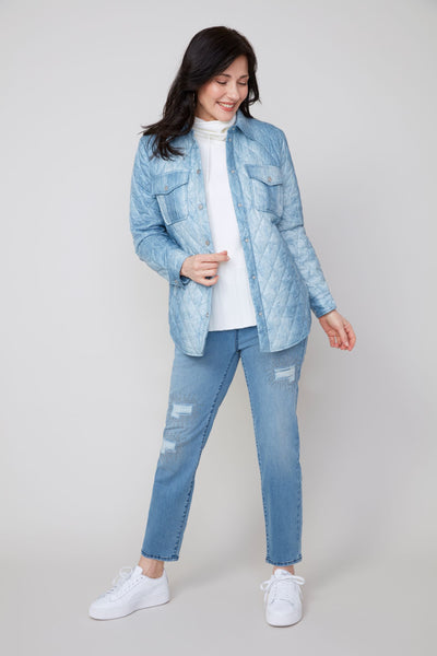 RENUAR - DENIM PRINT QUILT JACKET - R3910L-E3036