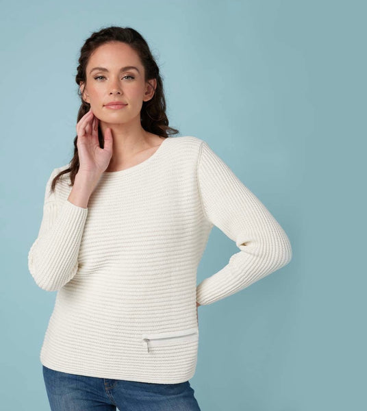 SKOVHUUS - ORGANIC COTTON RIB W/ ZIP DETAIL SWEATER - 5353-   13  Colours