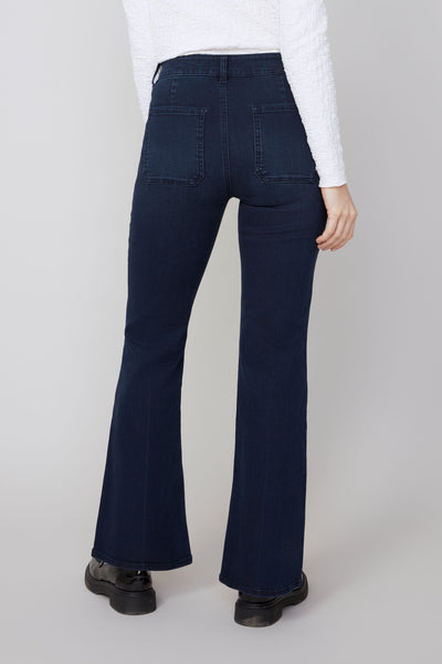 RENUAR - LUX DENIM FLARE LEG PETITE JEAN - R11019DP-E2141
