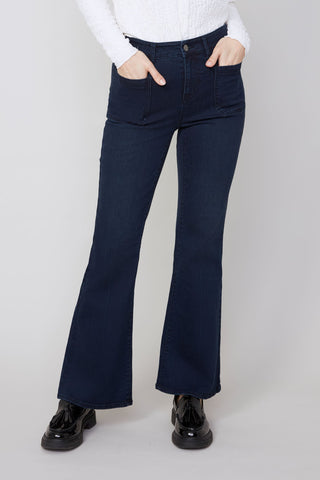 RENUAR - LUX DENIM FLARE LEG PETITE JEAN - R11019DP-E2141