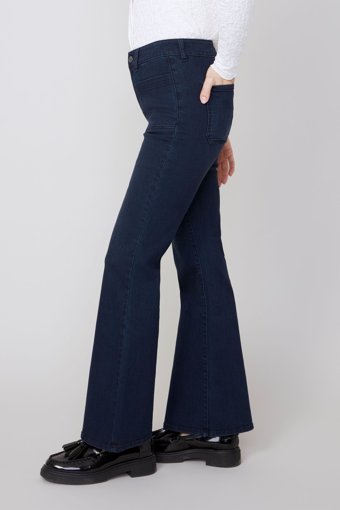 RENUAR - LUX DENIM FLARE LEG PETITE JEAN - R11019DP-E2141