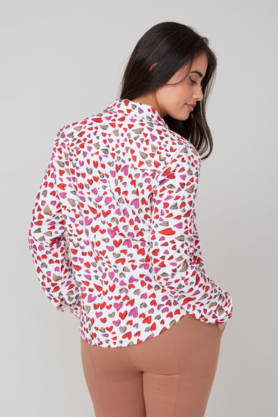 RENUAR - MULTI HEARTS PRINT BLOUSE - R5204-459