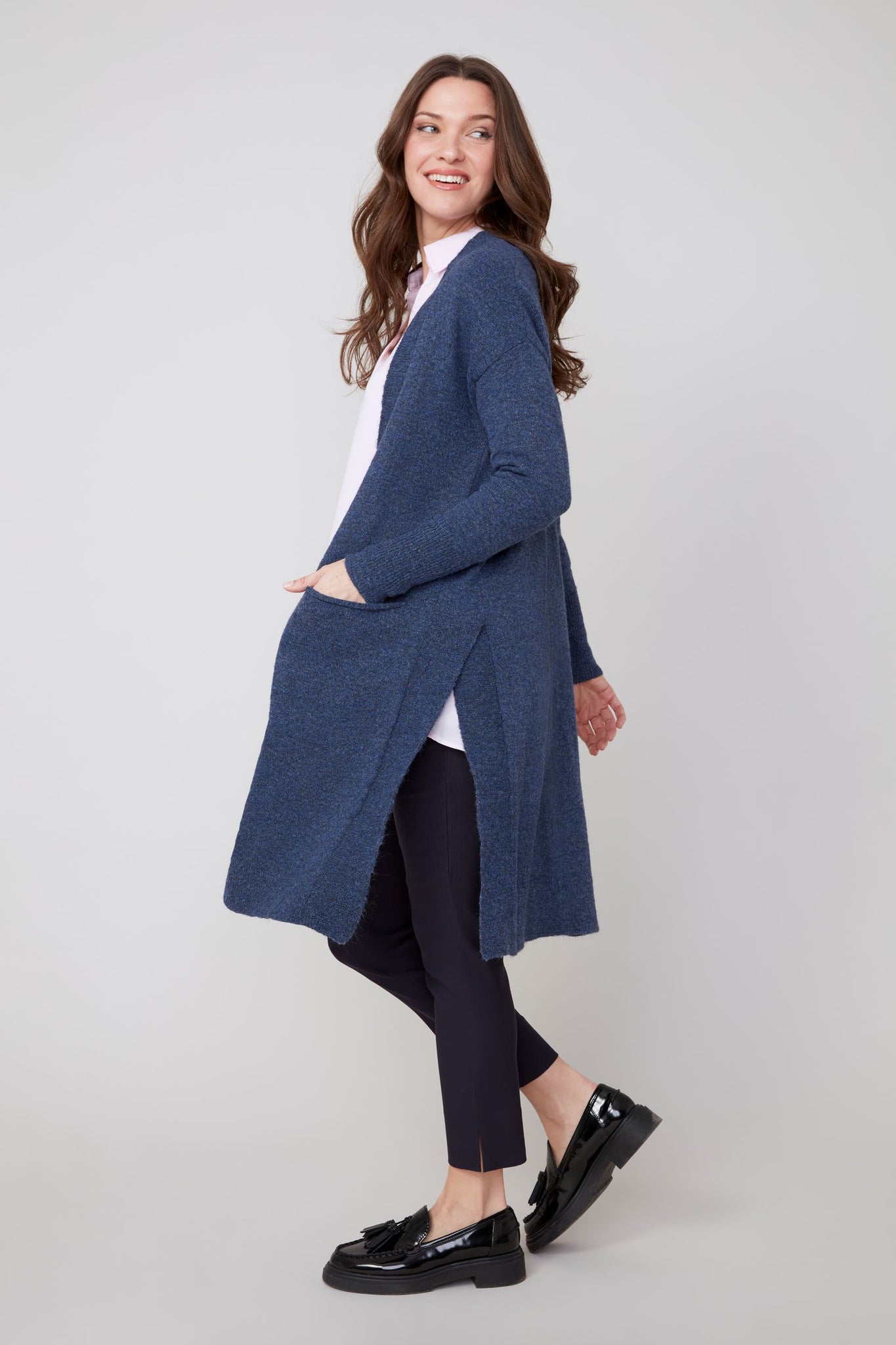 RENUAR - CASHMERE LIKE LONG OPEN CARDIGAN - R6903-4480 - 2 Colours